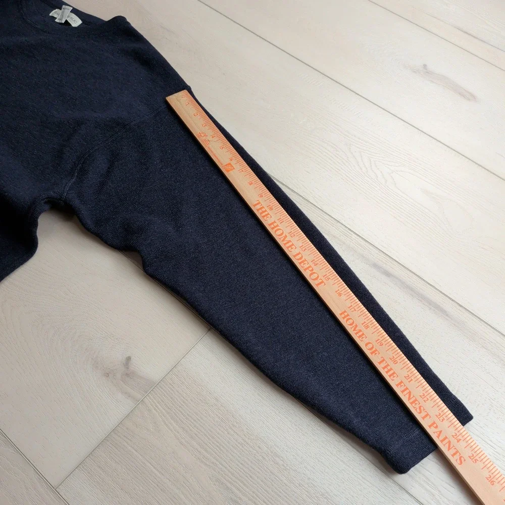 VTG Banana Republic Merino Wool Sweater Mens XL Navy Blue Crew Neck Made in USA
